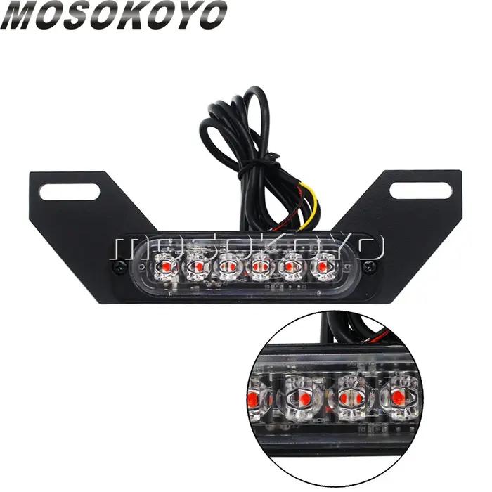 Feu arrière de moto universel LED B6, plaque d'immatriculation, feu auxiliaire, Flash en rafale, feu
