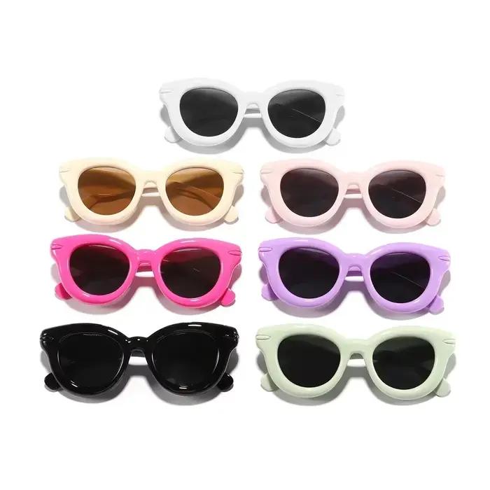 AdTosSweet-Lunettes de soleil de dessin animé pour garçons et filles, accessoires photo, mode, sport