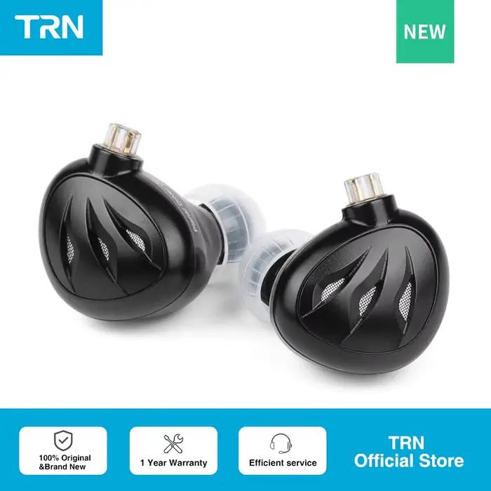 TRN Rosefinch Écouteurs intra-auriculaires avec transducteur planaire plat de 12 mm, en métal, pour