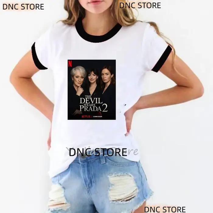 T-Shirt à manches courtes pour femmes, avec impression graphique du film drôle « The Devil Wears P