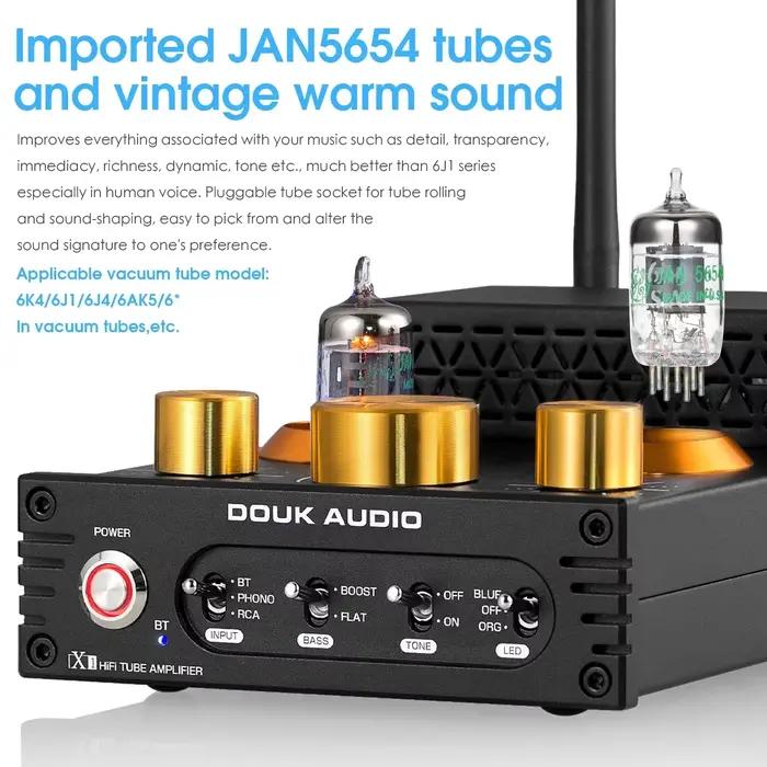 Douk Audio X1 HiFi JAN5725 amplificateur à Tube sous vide Bluetooth5.0 récepteur MM amplificateur Ph