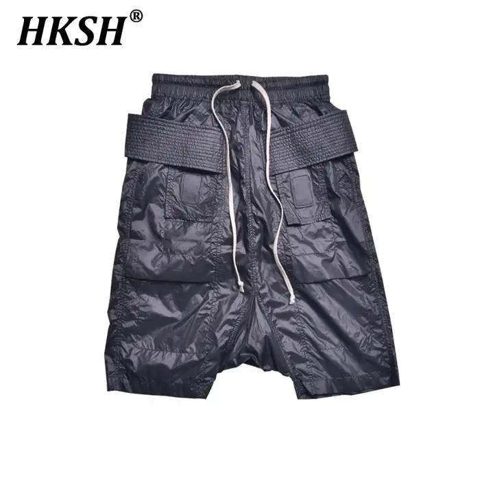 HKSH printemps été nouveau mince genou longueur pantalon jeunesse haute rue mode Shorts hommes Ins Tide Chic foncé Niche