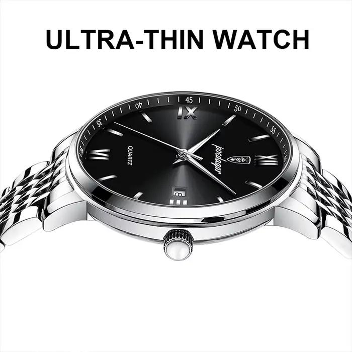 POEDAGAR montre-bracelet de sport de luxe pour hommes en acier inoxydable étanche Date homme montre