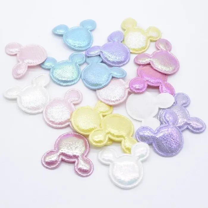 Tête de souris brillante, 50 pièces, 35x30mm, pour vêtements, chapeau, fournitures de couture, patch