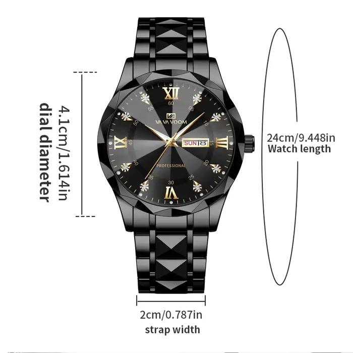 Montre de luxe en acier inoxydable pour homme