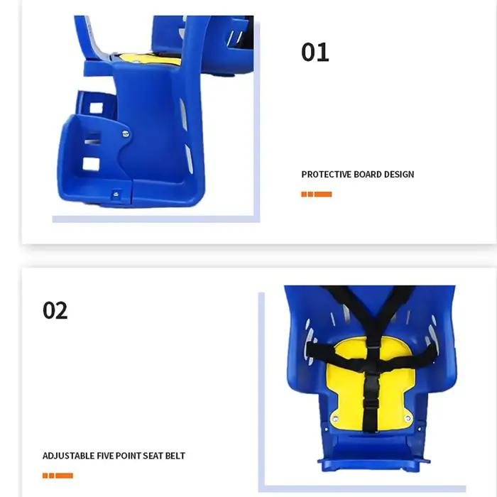 Siège de vélo pour enfants avec repose-pieds adaptable à la plupart des cadres arrière pour des sorties en famille sécurisées et confortables