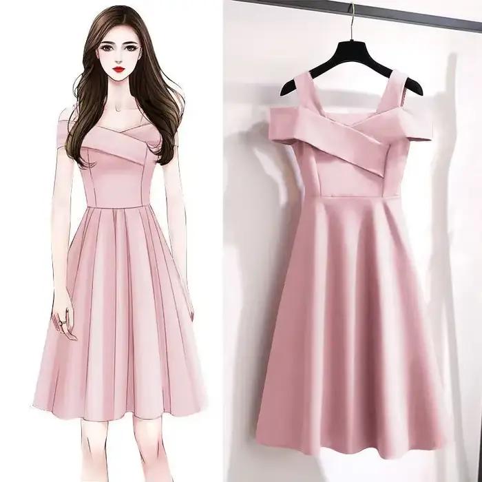Robe élégante et moderne pour femmes amincissante convient aux filles rondes et grandes tailles idéale pour les événements formels et sorties estivales