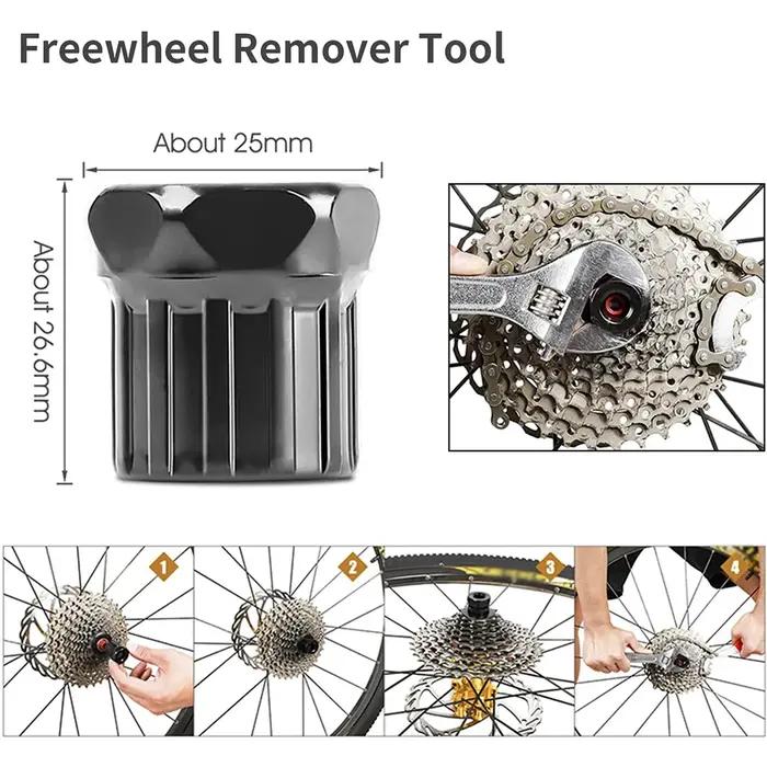 Kit d'outils de réparation de vélo disjoncteur de chaîne dissolvant de volant d'inertie extracteur de manivelle clé de vélo pour VTT et vélos de route entretien et réparation