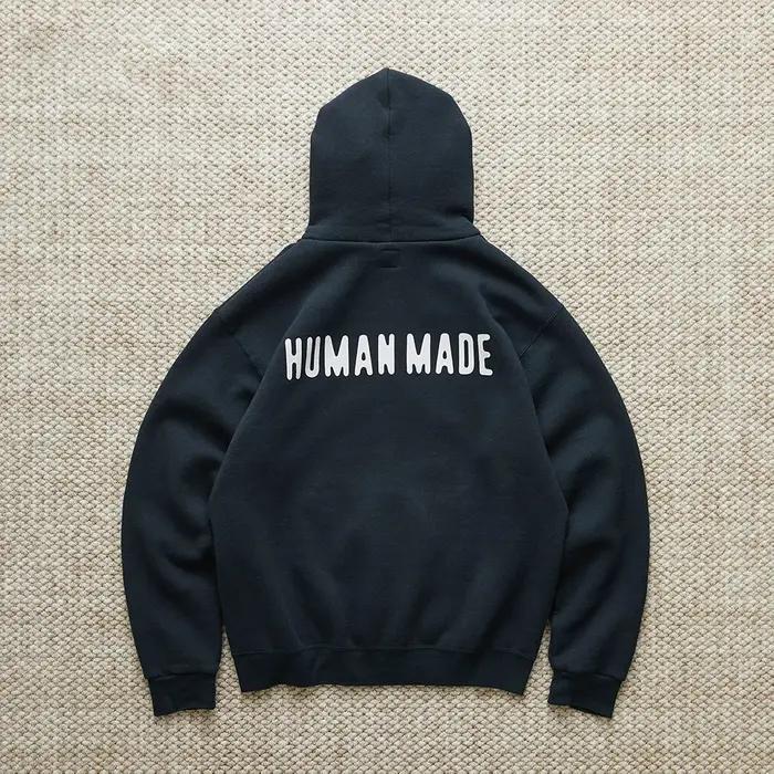 HUMAN MAND CLASS 25SS Nissan Love Sweat à capuche ample et décontracté avec fermeture éclair