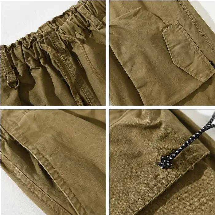 Pantalon Cargo ample 100% coton pour hommes, décontracté, grandes poches, Vintage, jogging, Streetwe