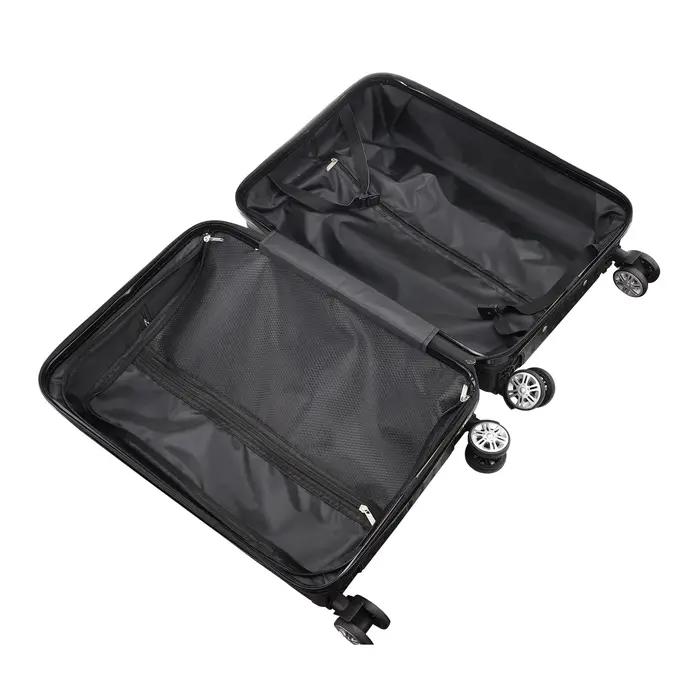 Ensembles de bagages Rosahqnda 3 pièces avec serrure TSA, valise noire en ABS, valise trolley rigide