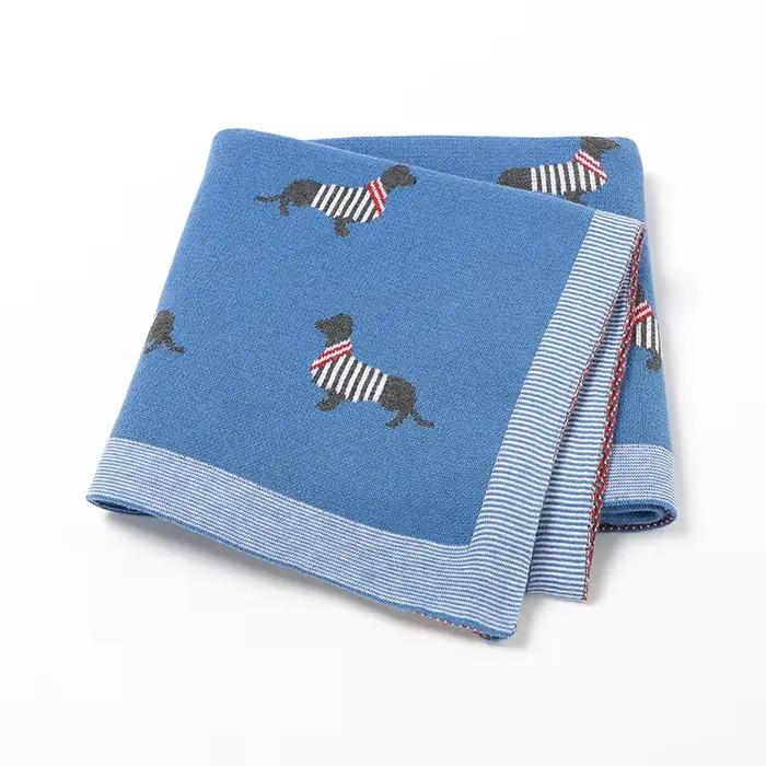 Couverture pour bébé 100% coton tricoté Super doux nouveau-né filles garçons literie couette mignon