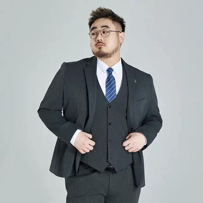 Costume élastique grande taille Shanxi pour mariage, tenue formelle pour le témoin et le marié, ense