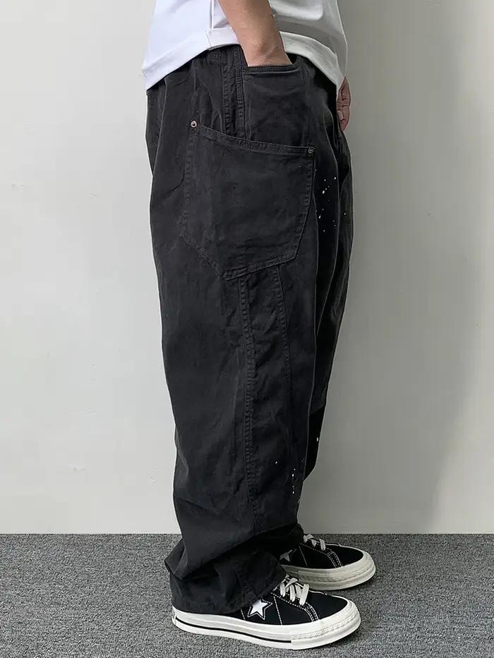 Pantalon cargo à pois pour hommes, streetwear japonais, pantalon baggy décontracté Harajuku, haute q