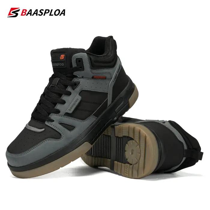 Chaussures skateboard imperméables Baasploa homme - Baskets hiver chaudes en peluche antidérapantes pour plein air