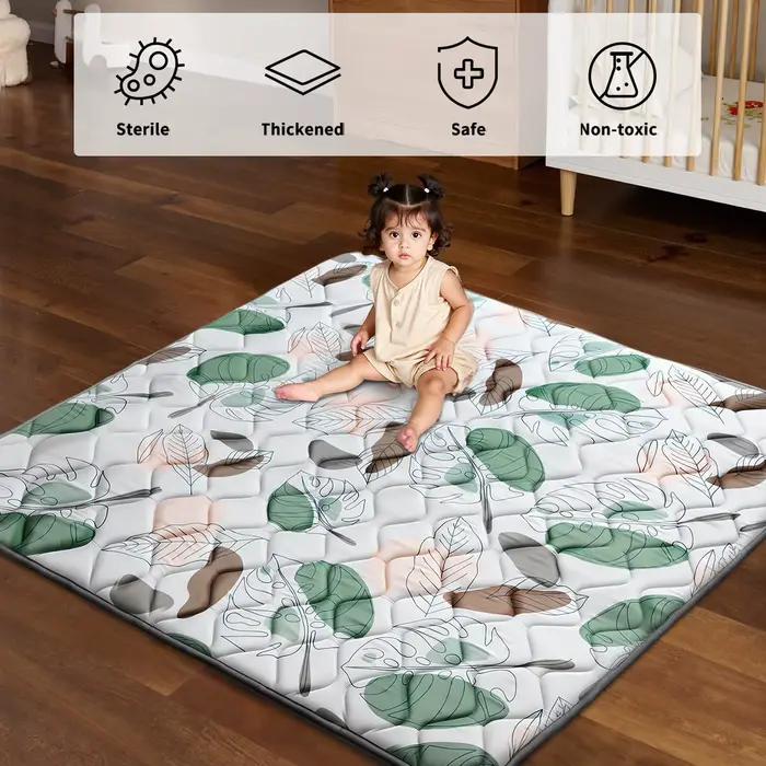 Tapis de jeu pour bébé, tapis d'éveil pour ramper, tapis de jeu en mousse épaisse et rembourrée, tap