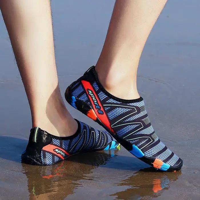 Chaussures d'eau de plage à séchage rapide, pantoufles de natation unisexes, pieds nus, surf en amon