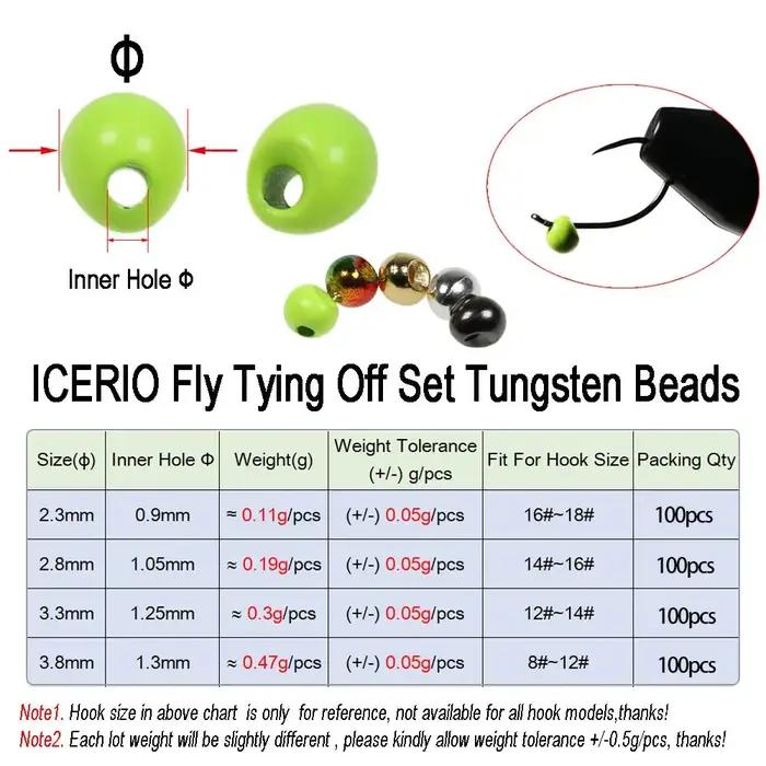 ICERIO 100 pièces hors-ensemble perles de tungstène forme de goutte Inst tungstène gabarit perle évi