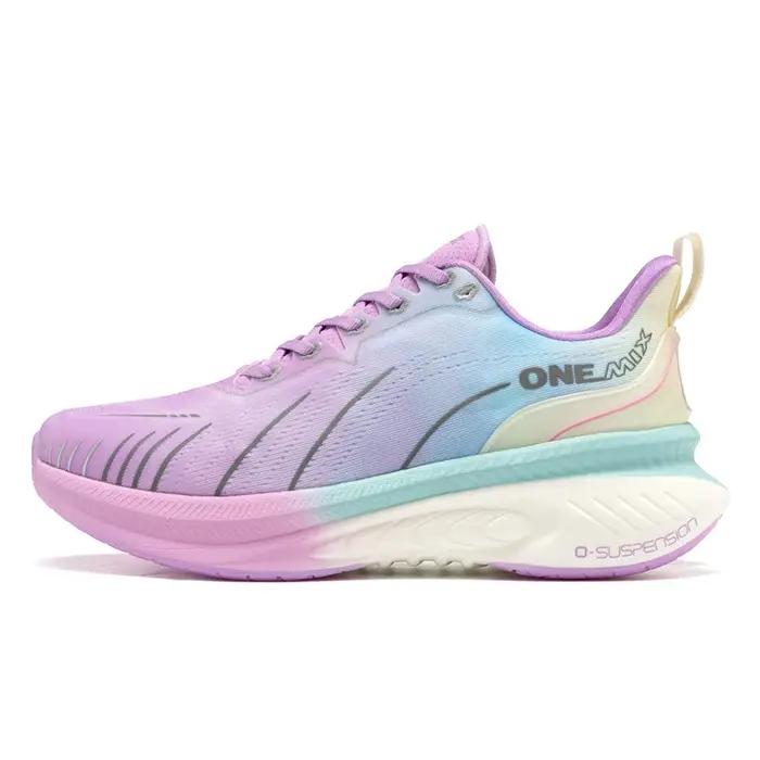 Chaussures de course femme ONEMIX respirantes 2024 - Baskets sport amortissantes noires et roses