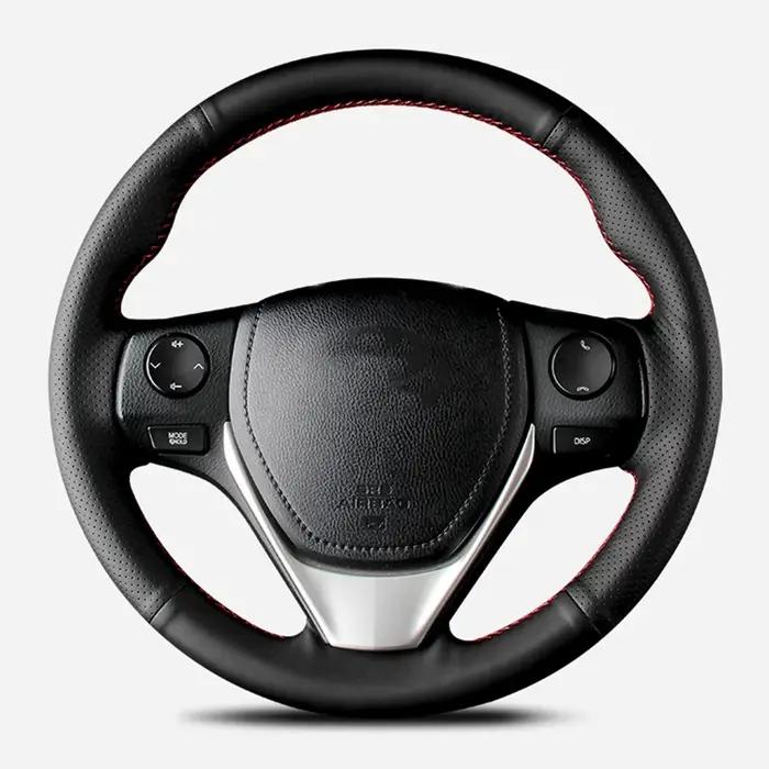 Couverture de volant de voiture en cuir artificiel tressé, pour Toyota RAV4 2013 – 2019 Corolla 2014