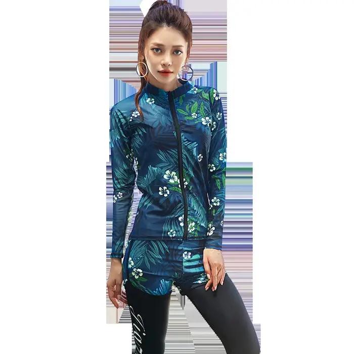 Ensemble de protection contre l'éruption cutanée à manches longues pour femmes, chemise et Leggings