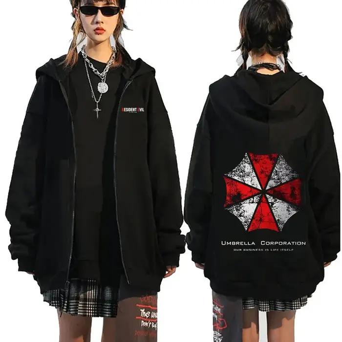 Sweat-shirt à capuche à fermeture éclair Resident Evil 4, pour fans du jeu CAPCOM, pull-over rétro à