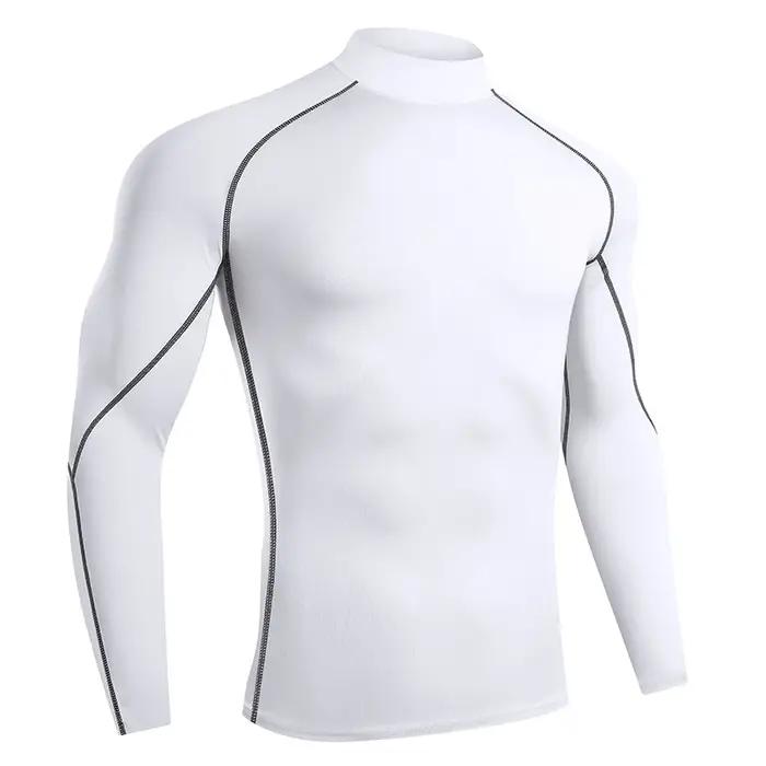 Hommes course T-Shirt séchage rapide musculation Sport chemise à manches longues haut de Compression