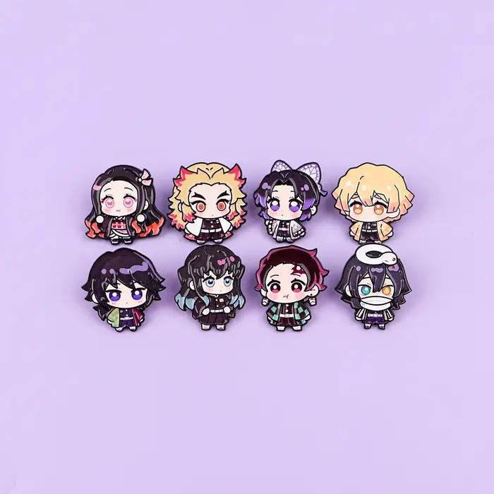 Broche de dessin animé en émail pour manteau, 8 pièces, broches pour femmes, Badges à revers à la mo