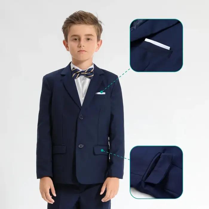 Vêtements pour garçons imbibés pour enfants, tenue de Pâques, blazer de fête d'église, cérémonie de