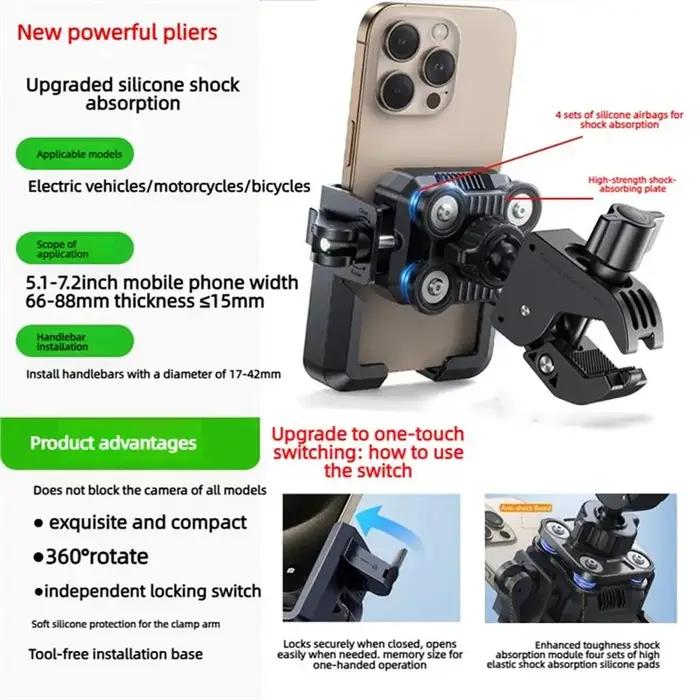Support de telephone pour velo design convivial pour trottinettes electriques vtt motos tout terrain et cameras de moto occasionnelle et quotidienne