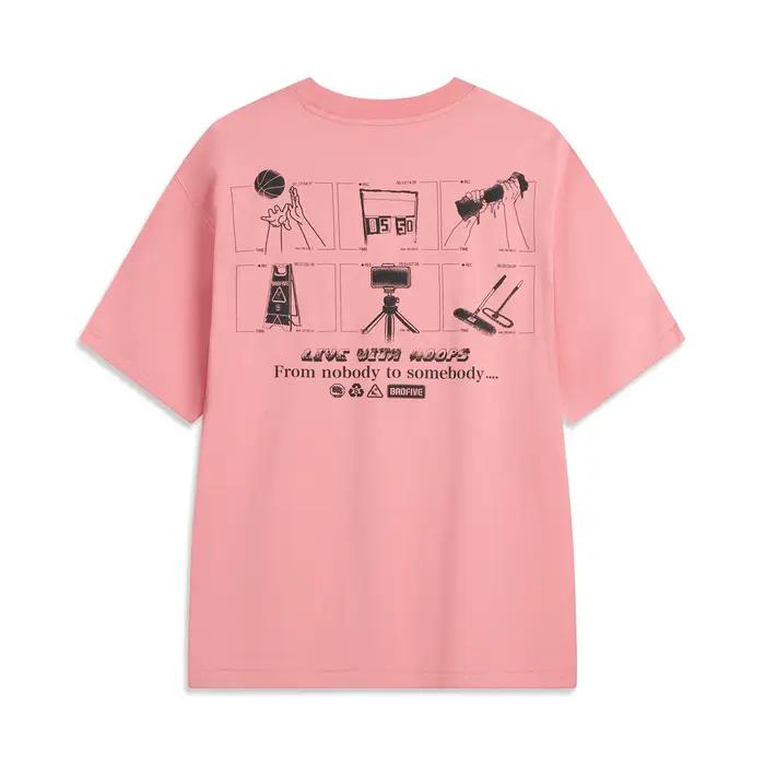 Tshirt LiNing BADFIVE Homme 100 Coton Coupe Ample Confortable Design Moderne Collection Basket Culture Occasions Sportives
