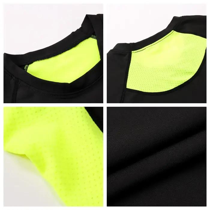 Chemise de compression homme à manches courtes - Séchage rapide fitness cyclisme course entraînement
