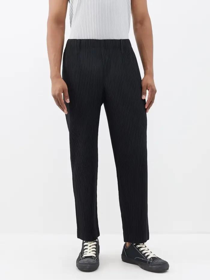 Miyake plissé hommes pantalon Baggy pantalon droit mode pantalons décontractés Style japonais Miyake