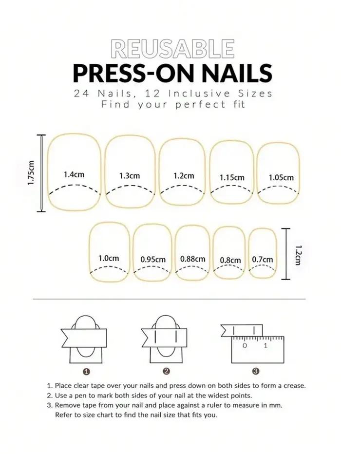 24 pièces/ensemble faux ongles carrés courts pour femmes mignon mariée coeur blanc français conseils