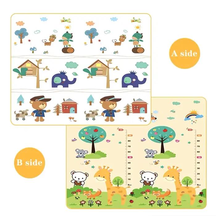 Tapis d'éveil pour bébé tapis de jeu non toxique à double face tapis d'activité pour nourrisson et enfant pour le jeu et le développement motor et sensoriel occassions spéciales pour la maison et les visites