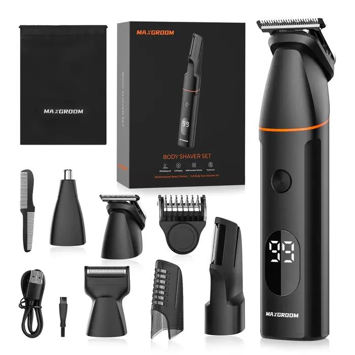 MAXGROOM Manscape corps tondeuse 4 en 1 IPX6 étanche pubien et aine rasage électrique Kit de toilett