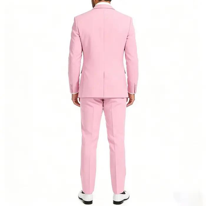 Costume de Mariage Rose Luxe pour Homme 2026 – Ensemble 2 Pièces Haut de Gamme Slim Fit (Veste et Pa