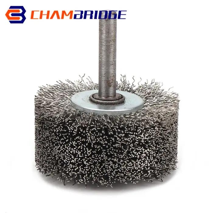 Brosse à roue en fil d'acier de 50mm, tige de 1/4 ", outil rotatif Dremel pour Mini perceuse Dremel,