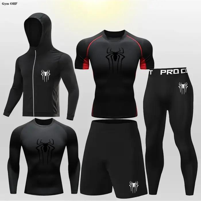 Ensemble de boxe MMA pour enfants, maillot de compression, course à pied, jogging, entraînement, her