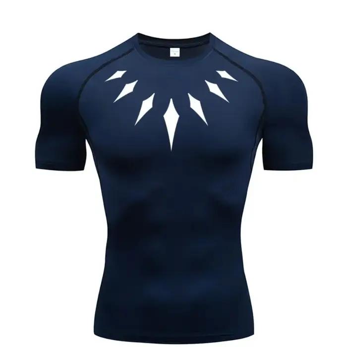 T-shirt de compression pour homme, séchage rapide, pour la gym et le sport, anti-transpiration, sous