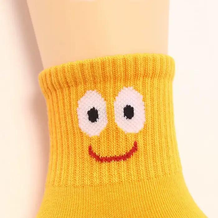 5 paires de chaussettes pour enfants, mignonnes et amusantes, motif d'émoticônes, confortables et re