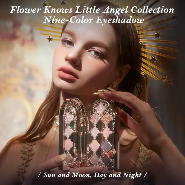 Flower Knows Little Angel Collection Palette de fards à paupières neuf couleurs délicat mat lueur mi