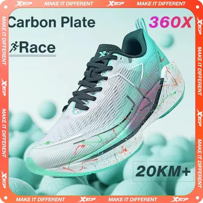 Xtep 360X-Chaussures de course professionnelles pour hommes, baskets légères en matériau ETPU, plaqu