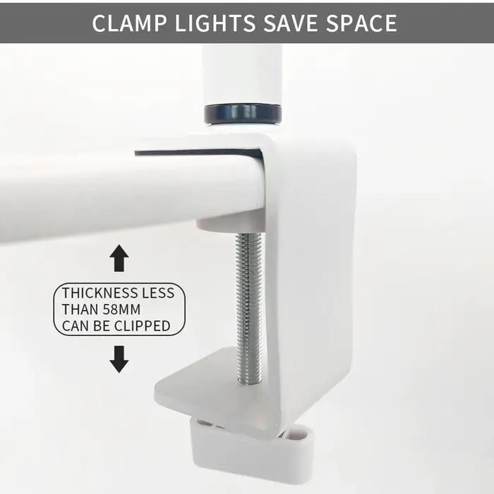 Andoer HD-M3X LED lumière vidéo demi-lune en forme d'anneau de bureau 3000K-6000K réglable pour Salo