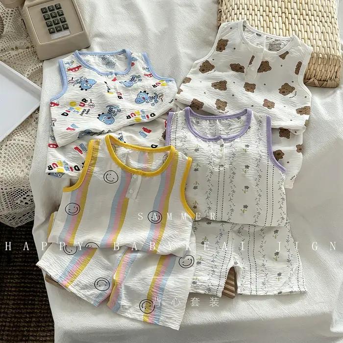Ensemble deux pièces pour garçons et filles, gilet et short décontractés pour bébé, nouvelle Version