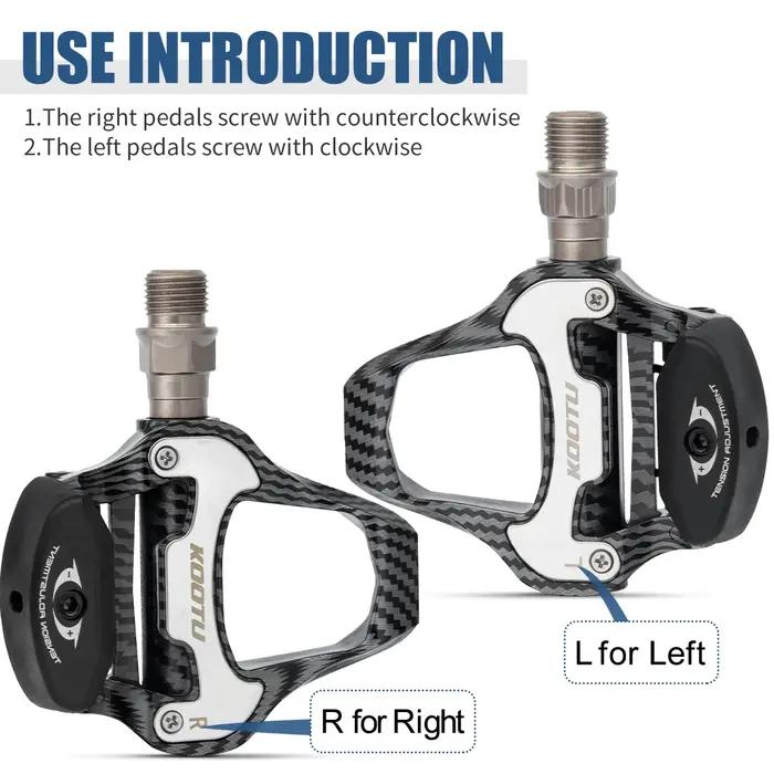 Pédales automatiques pour vélo de route, pédales à clipser en carbone avec roulements scellés, fonct