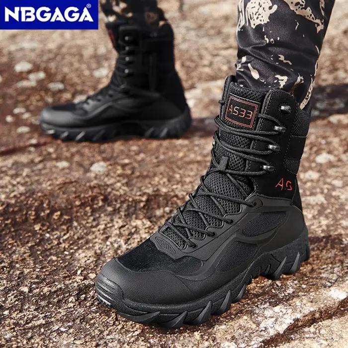 Bottes tactiques de grande taille pour hommes, bottes de combat dans le désert, chaussures de travai