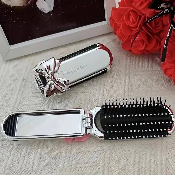 Mini brosse à cheveux pliante et élégante pour femmes, 1 pièce, poils en caoutchouc pour tous les Ty