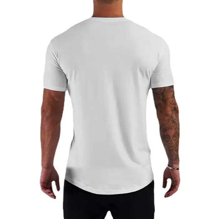 T-shirts de course d'été en coton respirant, vêtements de sport à manches courtes pour hommes, T-shi