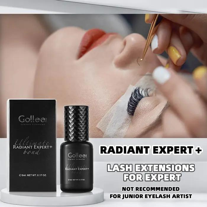 Colle pour extensions de cils Gollee 0,5s à séchage rapide 5ml, colle pour cils, tenue 6-8 semaines,